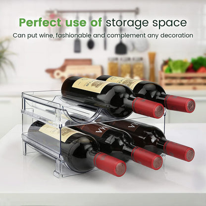 Stackable Water Bottle Organizer - 2 Pack Storage Rack for Cabinets - Efficient Water Bottle Holder
