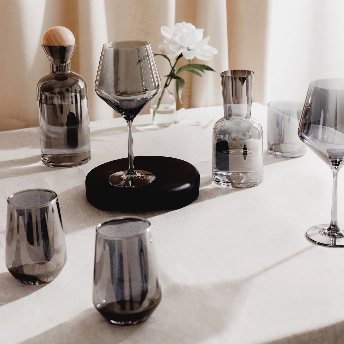 Elevate Your Entertaining with Thyme & Table Iridescent Smoke Angled Wine Glasses - Set of 4 (23 Fl Oz)