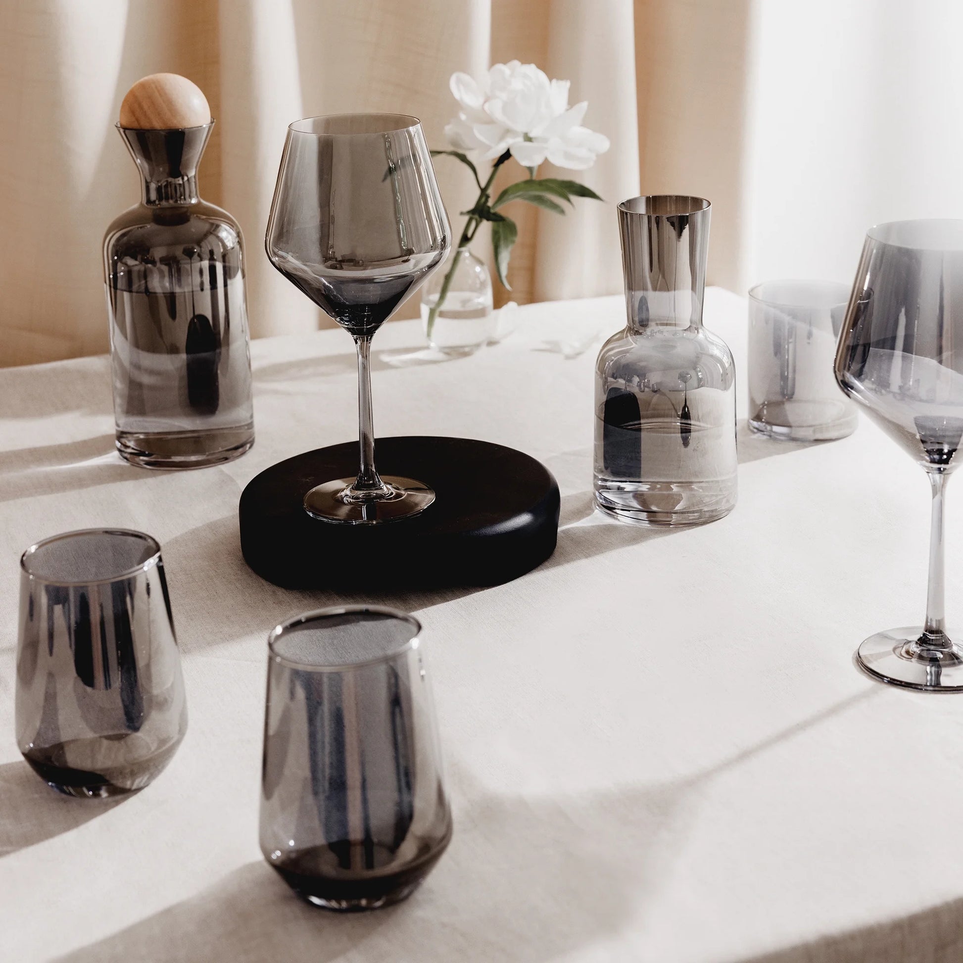 Elevate Your Entertaining with Thyme & Table Iridescent Smoke Angled Wine Glasses - Set of 4 (23 Fl Oz)