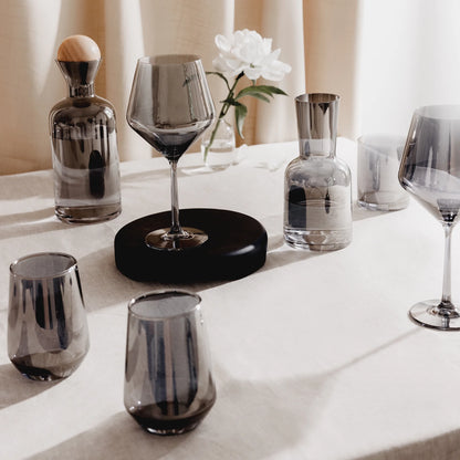 Elevate Your Entertaining with Thyme & Table Iridescent Smoke Angled Wine Glasses - Set of 4 (23 Fl Oz)