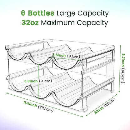 Stackable Water Bottle Organizer - 2 Pack Storage Rack for Cabinets - Efficient Water Bottle Holder