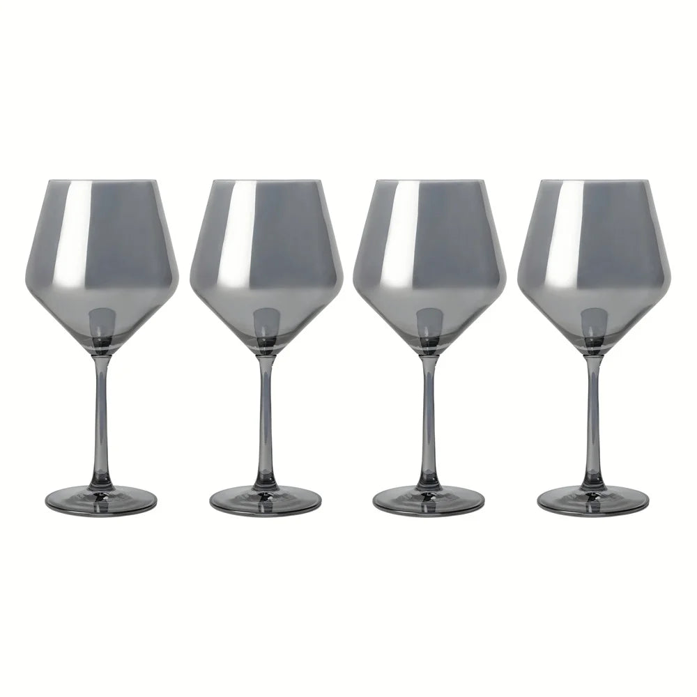 Elevate Your Entertaining with Thyme & Table Iridescent Smoke Angled Wine Glasses - Set of 4 (23 Fl Oz)