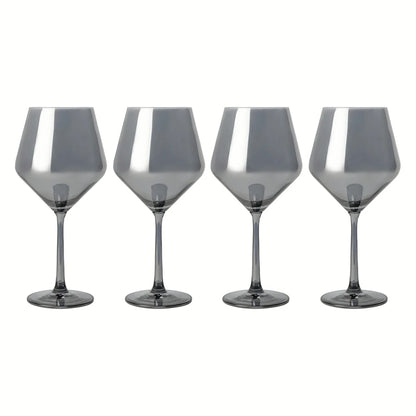 Elevate Your Entertaining with Thyme & Table Iridescent Smoke Angled Wine Glasses - Set of 4 (23 Fl Oz)