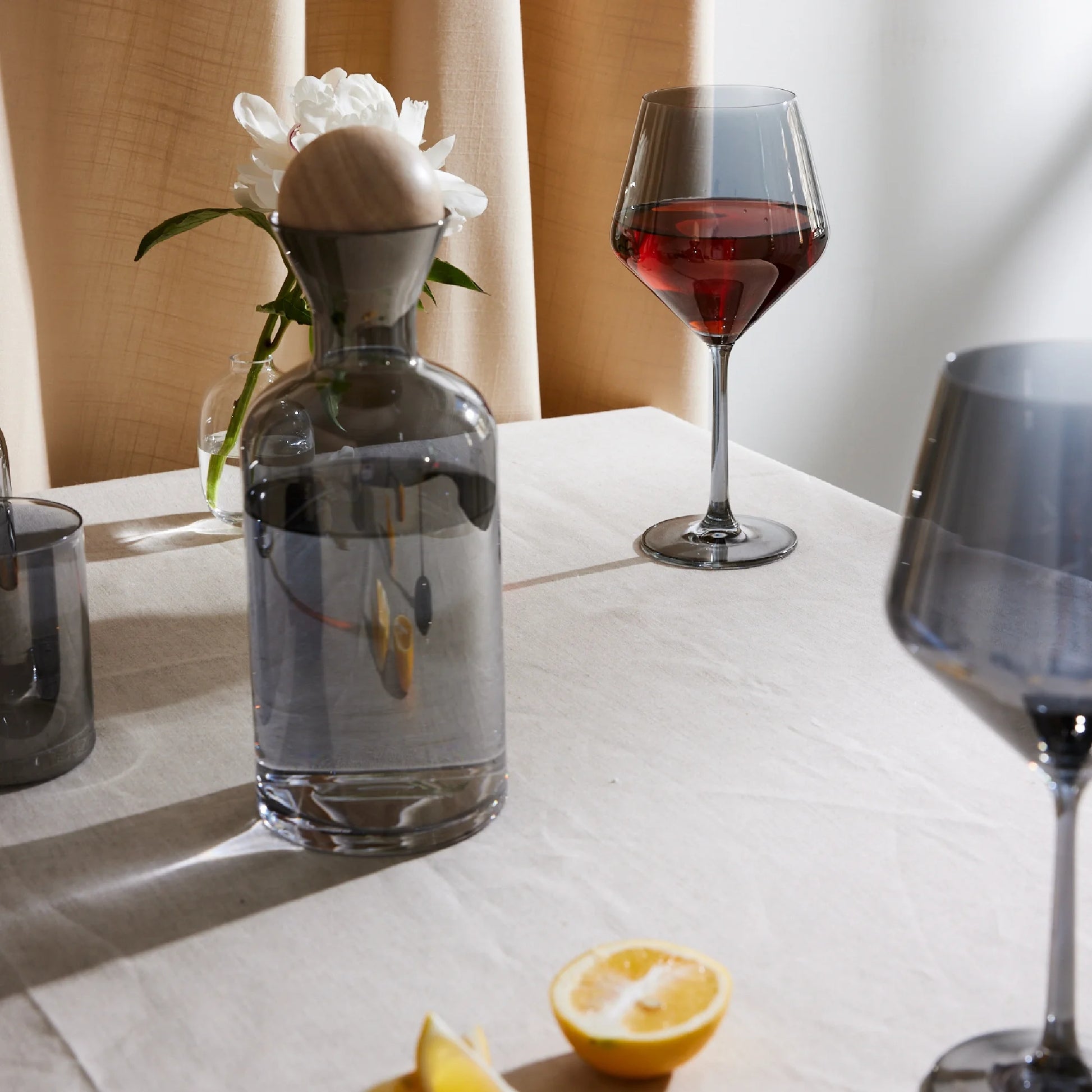 Elevate Your Entertaining with Thyme & Table Iridescent Smoke Angled Wine Glasses - Set of 4 (23 Fl Oz)